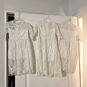 Kids lace matching dresses sizes 100, 110, 120